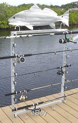 Fishing Rod Wall Mount Rack- Holds 10 Combos Horizontal