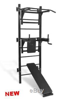 Fitness Power Rack Tower Wall Mounted Home GYM Training Workout Multi Station