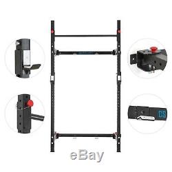 Foldable Power Rack Chin Up Bar Wall Mounted J Cups 200kg Weight Home Gym J Cups