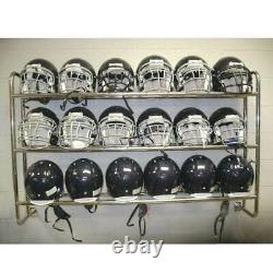Football Helmet Storage Rack Wall Mounted Holds 18 Helmets