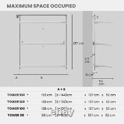 Foxydry Tower, Wall mounted clothes drying rack, Resealable drying rack in White