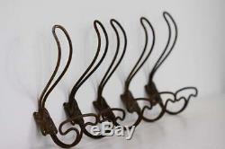 French Vintage Wire Coat Hook, Farmhouse Metal Hat Rack, Set of 5 Hooks