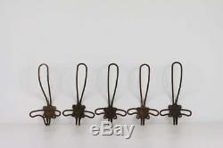 French Vintage Wire Coat Hook, Farmhouse Metal Hat Rack, Set of 5 Hooks