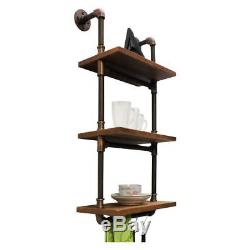 Furniture Pipeline Industrial Chic, 3 Tiered Wall Mounted Pipe Shelf Rack Multi