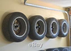 Garage Wall Mount Tire Rack Alternative Wheel Hangers Set Space Saving Unit NEW