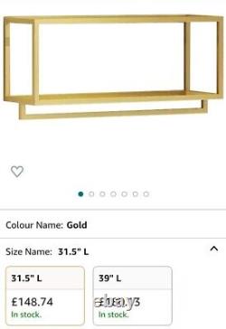 Gold Metal Wall Mounted Hanging Garment Rack Display Stand