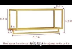 Gold Metal Wall Mounted Hanging Garment Rack Display Stand