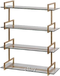 Gold Wall Shelf Unit Storage Organizzer Decorative Displa Rack Wall Mounted