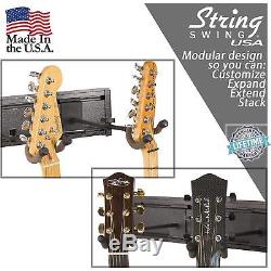 Guitar Rack Hangers 5 Guitars Adjustable 48 Coated Slatwall Rail Wall Mount
