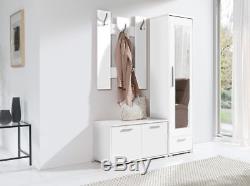 Hallway Furniture Set Shoe Storage Coat Rack Cabinet Mirror White or Sonoma Oak