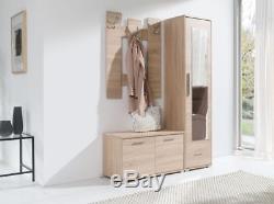 Hallway Furniture Set Shoe Storage Coat Rack Cabinet Mirror White or Sonoma Oak