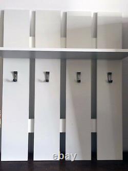 Hallway Furniture Set, Wall Coat Hanger And Shoe Cabinet, White, Smart