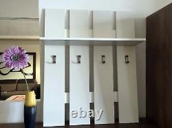 Hallway Furniture Set, Wall Coat Hanger And Shoe Cabinet, White, Smart