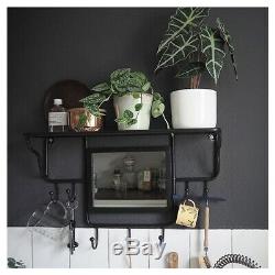 Hallway/Lounge/Cloakroom/Kitchen Wall Mounted Coat/Hook Rack with Mirror & Shelf