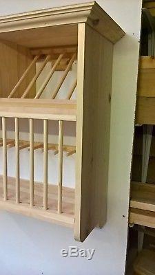 Hand Made Crafted Pine Wall Mounted Plate Rack