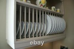 Hand made solid wood kitchen wall mounted plate rack