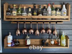 Handcrafted Double Garden Bar Set Wall Mounted Drinks Rack