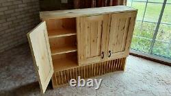 Handmade pine Kitchen cabinet with plate rack. Never been used