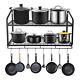 Hanging Pot Rack 2 Tier Pan Rack Wall Mounted Pot Holders for Kitchen Storage
