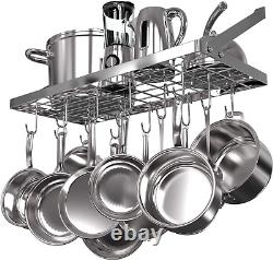 Hanging Pot Rack, Wall Mounted Pots and Pans Holder 29.3 by 13 Inch, Kitchen Coo