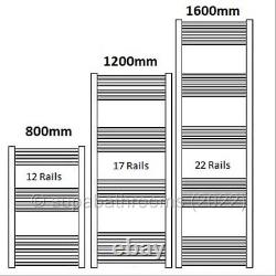Heated Towel Rail Radiator Rad Black Straight Warmer Ladder All Sizes Bathroom