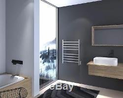 Heatgene Electric Wall Mounted Towel Warmer Rail Heated Rack Square Bars Mirror