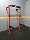 Heavy Duty Wall Mounted Rack Commercial Squat Rack J Hooks Safety Arms Red