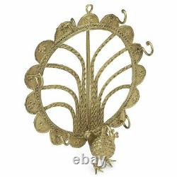 Hooks for Coat Golden Antique coat Rack Brass Wall Hooks Dhokra Peacock Hat rack