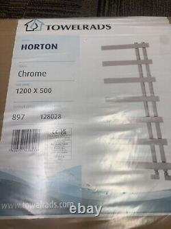 Horton Designer Bathroom Heated Towel Rail Radiator Rad 1200mm x 500mm Chrome