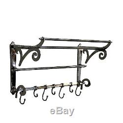 Huge Train Rack in Silver Chrome Finish Railroad Vintage Style 35