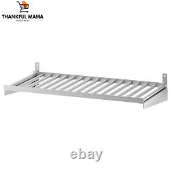 Ikea KUNGSFORS Shelf for Wall or Suspension Rail, Stainless Steel 23 5/8 NEW