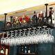 Industrial Metal Vintage Bar Wall-Mounted Wine Glass Hanging Rack (Black, 36''L)