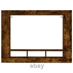 Industrial Rustic Smoked Oak Wooden Wall Mounted TV Cabinet Stand Unit Rack Wood