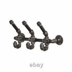 Industrial Style Wall Mounted Pipe Fittings Coat / Scarf Rack Raw Steel Pipe