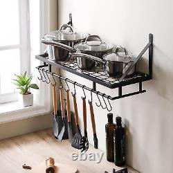 KES 30-Inch Kitchen Pan Pot Rack Wall Mounted Hanging Storage Organizer Wall She