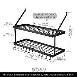 KES 30-Inch Pot Rack 2 Tier Pan Rack for Kitchen Wall Mounted Pot Organizer with