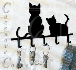 Key Hanger Cats 5 Hooks Wall Mounted Keys Storage Holder Rack Decoration Cat Key