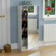 Kirkham Shoe Cabinet Mirrored Cupboard Footwear Storage Rack Organiser White