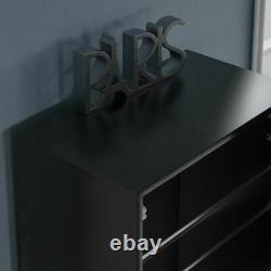 Kirkham Shoe Cabinet Mirrored Storage Cupboard Footwear Stand Rack Black 180cm