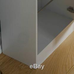 Kirkham Shoe Cabinet Mirrored Storage Cupboard Footwear Stand Rack White 180cm