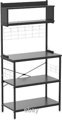 Kitchen Baker'S Rack Coffee Station Microwave Oven Stand Kitchen Shelf with Hutc