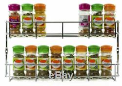 Kitchen Cupboard Wall/Door Mount 2-Tier Spice Jar Rack Storage Unit Organiser