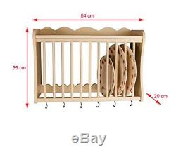 Kitchen Plate Rack, buttermilk, Wall Mounted or suitable for Work Top Storage
