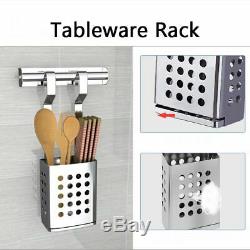 Kitchen Rack Wall Organizer Stainless Steel Shelf Dish Holder Utensil Dryer Tool