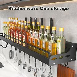 Kitchen Storage Shelf Wall-mounted Space Aluminum Multifunctional Spice Racks