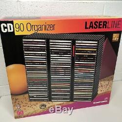 LASERLINE 90 CD CD90 Wall Mount Case Black Plastic Storage Rack Organizer Holder