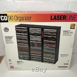 LASERLINE 90 CD CD90 Wall Mount Case Black Plastic Storage Rack Organizer Holder