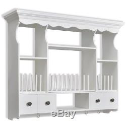 Large Storage Cupboard White Wooden Kitchen Wall Mounted Rack Cabinet Unit Chic