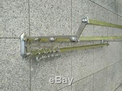 Large vintage metal wall mounted luggage rack coat hook rail 1945/55