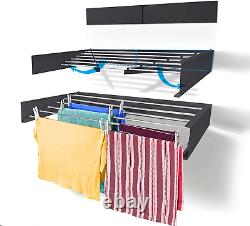 Laundry Drying Rack Airer -Wall Mounted Retractable Clothes Drying Rack Coll